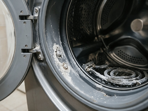 Inside of a washing machine with staining
