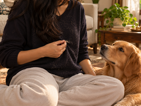 A dog with their owner